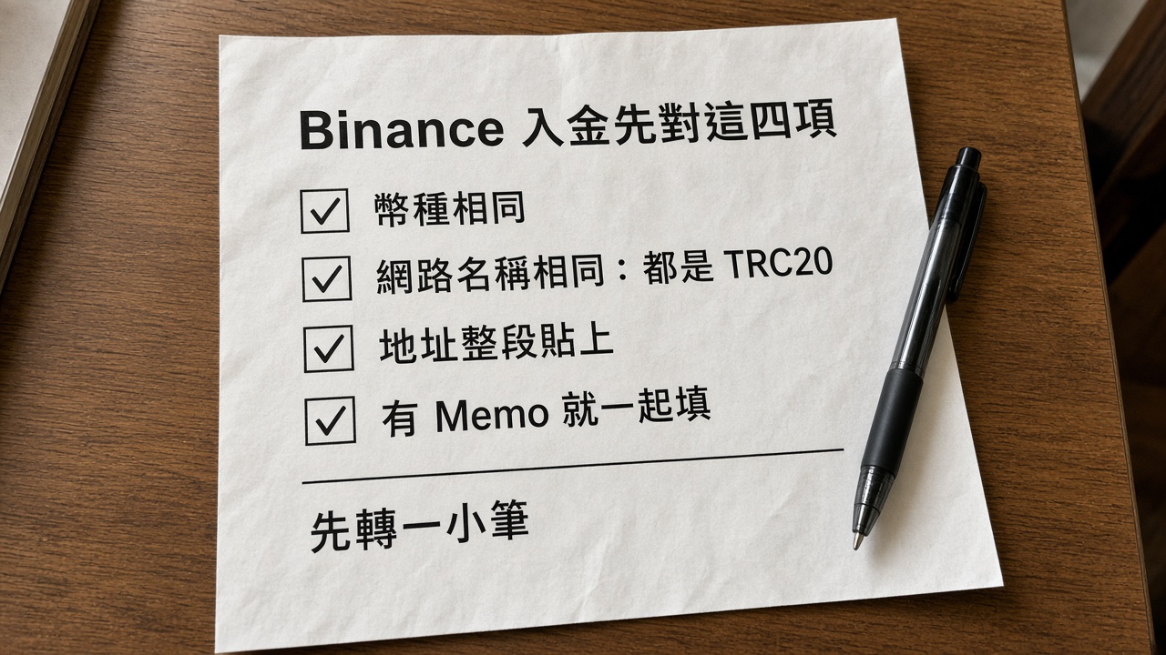 Binance 入金教學：加密貨幣充值與常見網路怎麼選